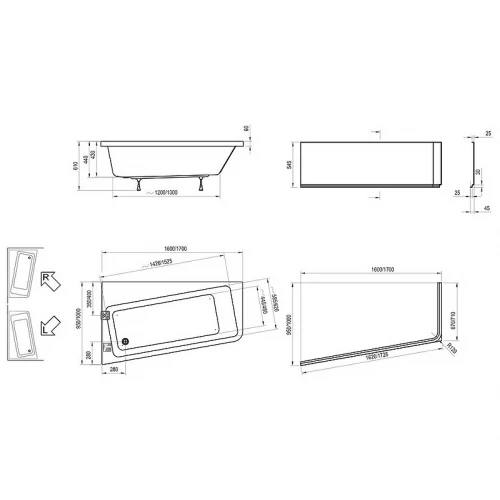 Ванна Ravak 10° L C811000000 170x100 см