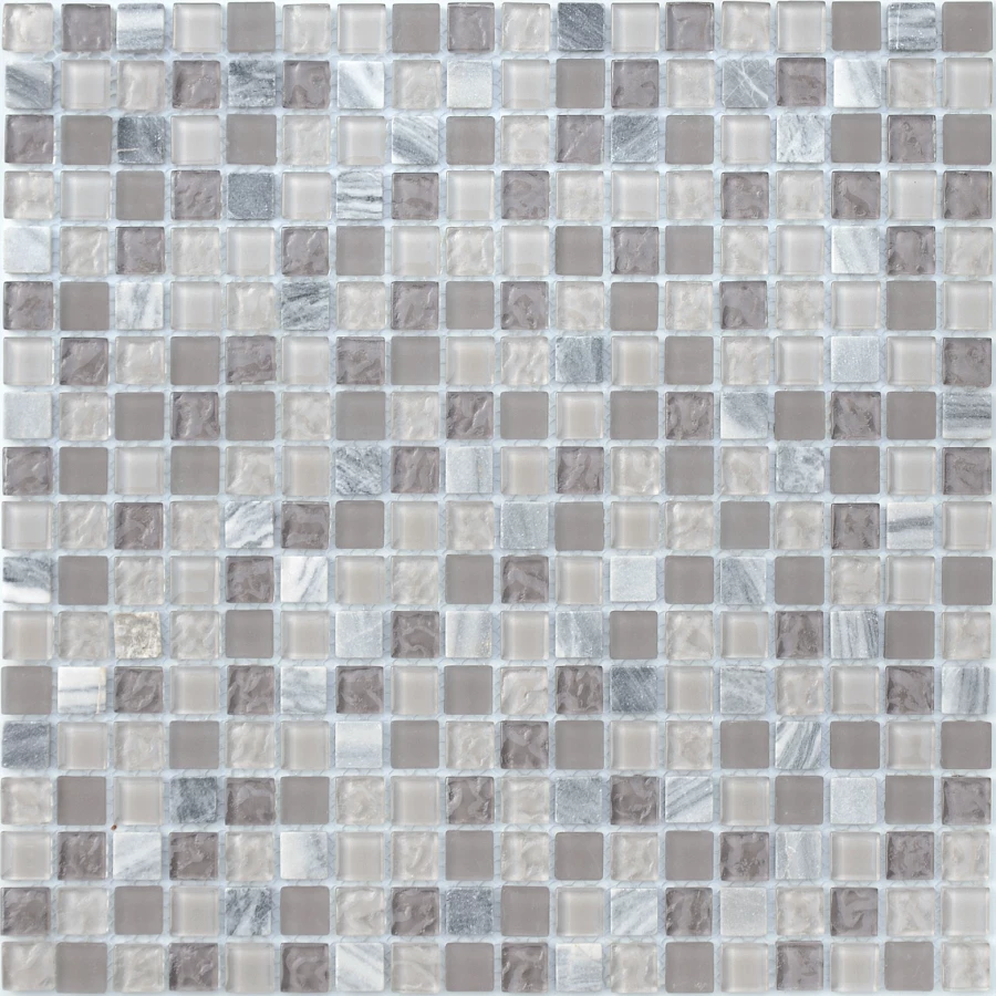 Мозаика из стекла и натурального камня Caramelle Mosaic Sitka серый 30,5x30,5 см