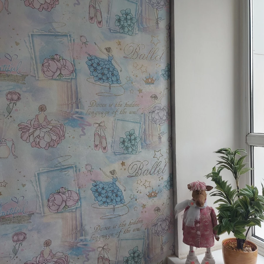 Обои флизелиновые Palitra Home HomeColor Ballet голубые HC71905-66 1.06х10.05 м