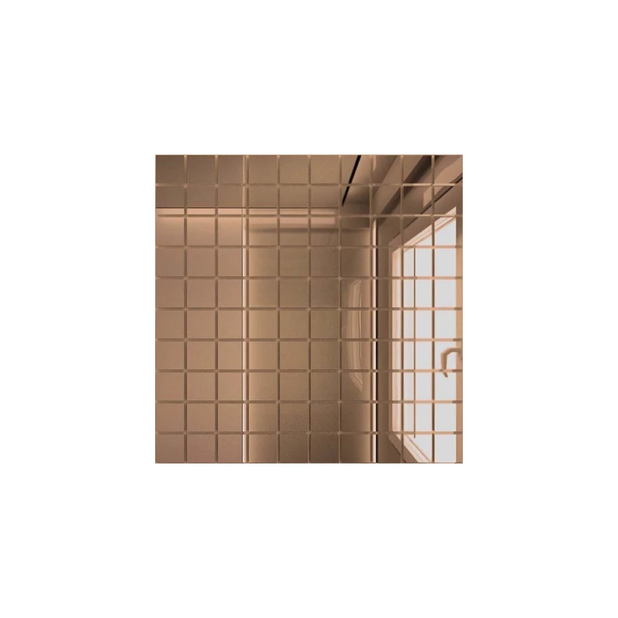 Мозаика ДСТ зеркальная Бронза Б25 2,5 х 2,5/30 x 30 см