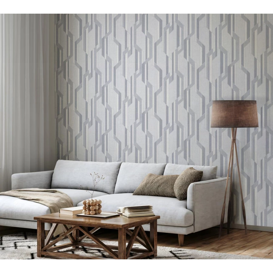 Обои флизелиновые Palitra Home Intriga HomeColor серые HC31212-41 1,06х10,05 м