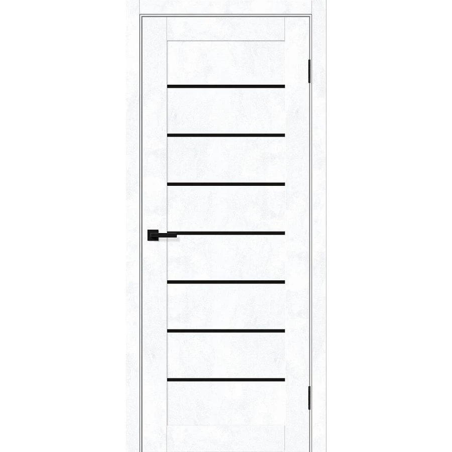 Межкомнатная дверь Bravo Браво-22 200x90 экошпон Bravo X полотно Black Shine цвет Snow Art