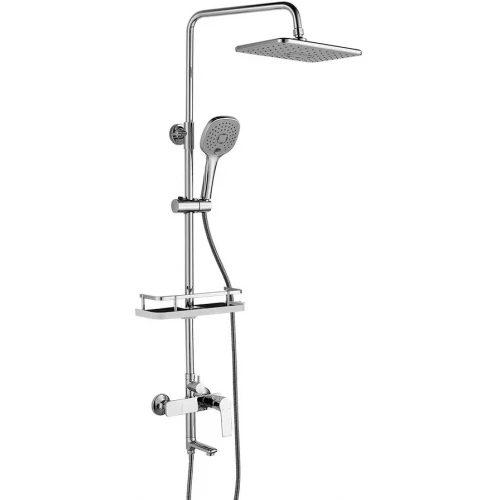 Смеситель Rossinka RS27-46 для ванны и душа с регулируемой высотой штанги, поворотным изливом и лейкой, хром