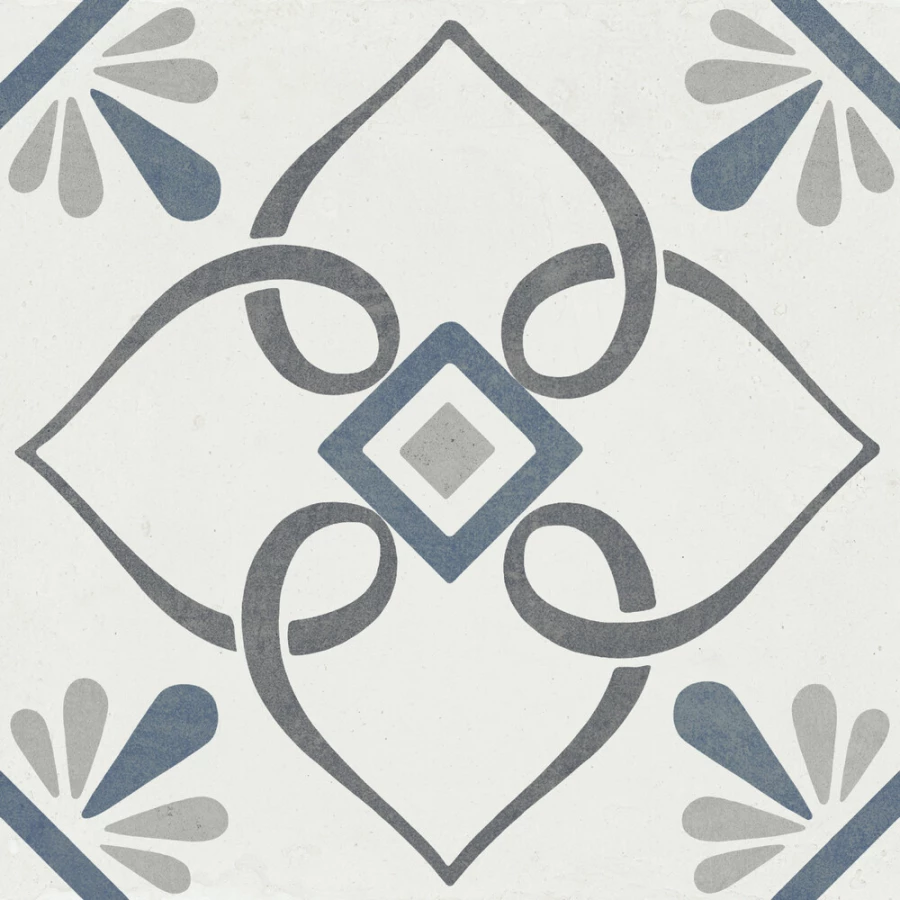 Керамогранит Harmony Peronda Provenza Blue Petals матовый многоцветный 3386037789 22,3х22,3 см