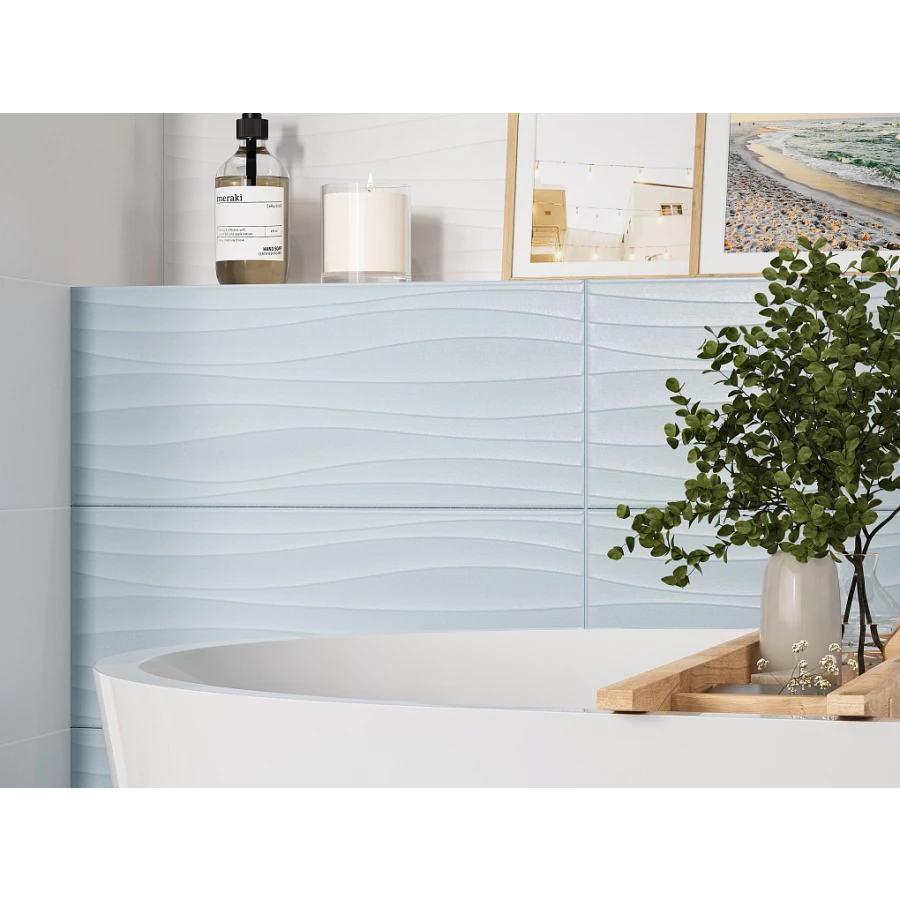 Плитка настенная Gracia Ceramica Aqua Monocolor sugar blue голубой 01 010100001538 60х25 см