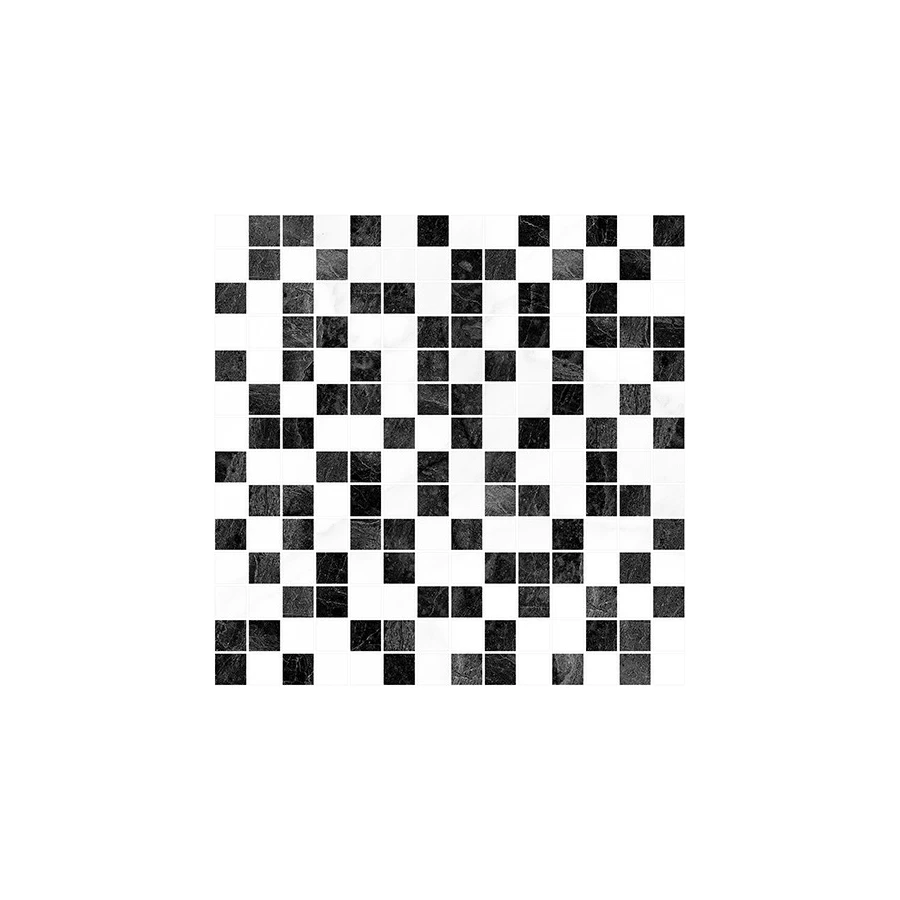 Мозаика Laparet Crystal чёрный+белый 30х30