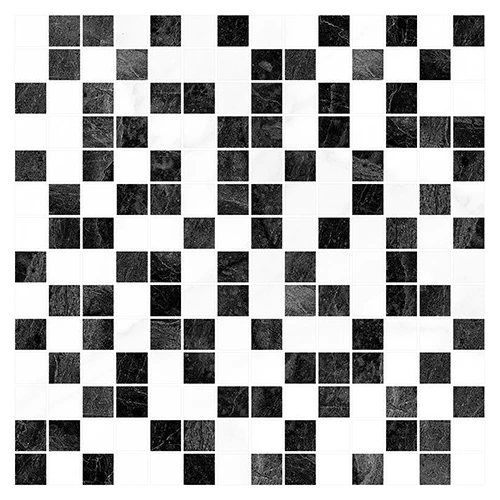 Мозаика Laparet Crystal чёрный+белый 30х30