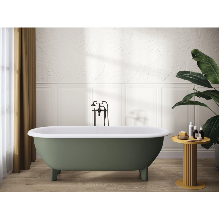 Плитка настенная Ape Ceramica Bellagio Dec Lecco Bianco Rect матовая белая A041899 120х60 см