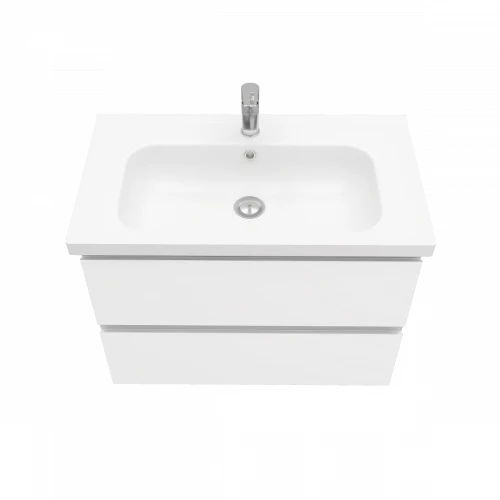 Тумба подвесная Laparet Electra 80 под умывальник Creavit Ideal 80 белый глянец LE-WCAB-80-01