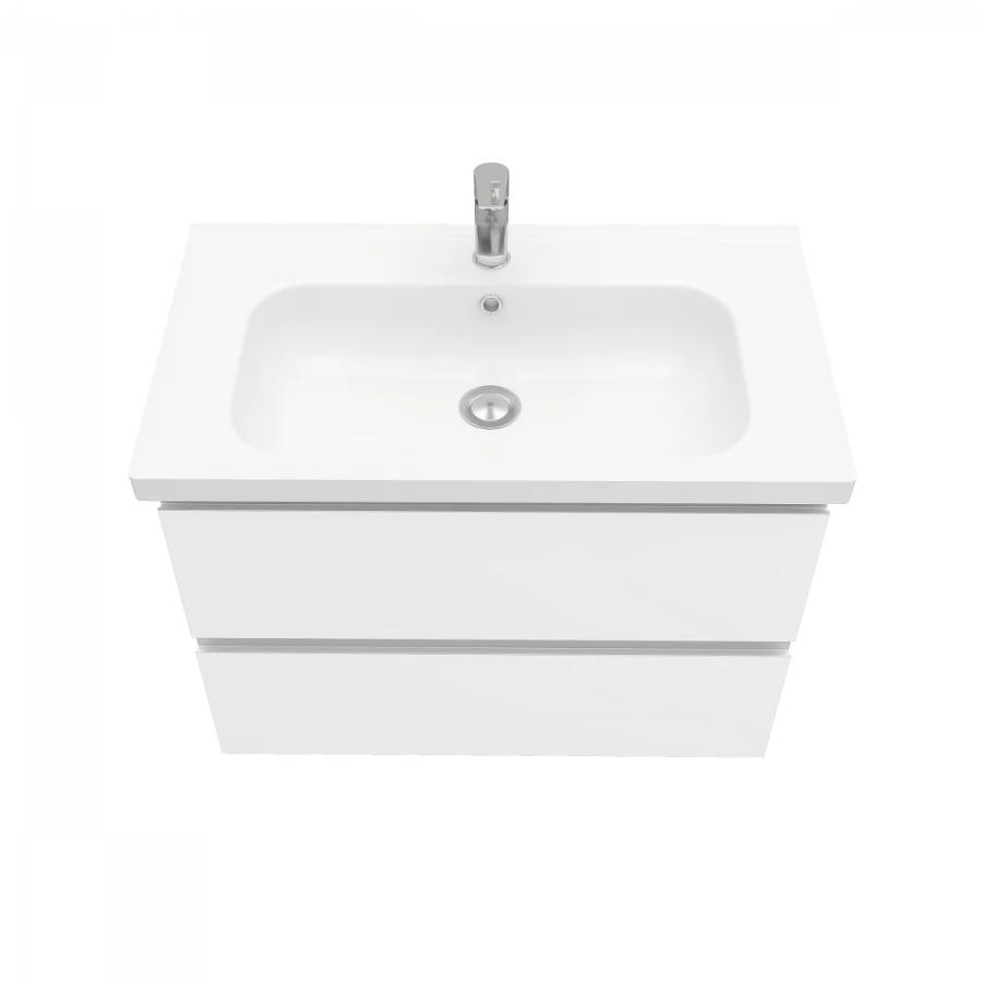 Тумба подвесная Laparet Electra 80 под умывальник Creavit Ideal 80 белый глянец LE-WCAB-80-01