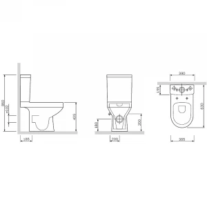 Напольный унитаз-компакт безободковый Spirit V2.0 Am Pm FlashClean без сиденья C708600WH