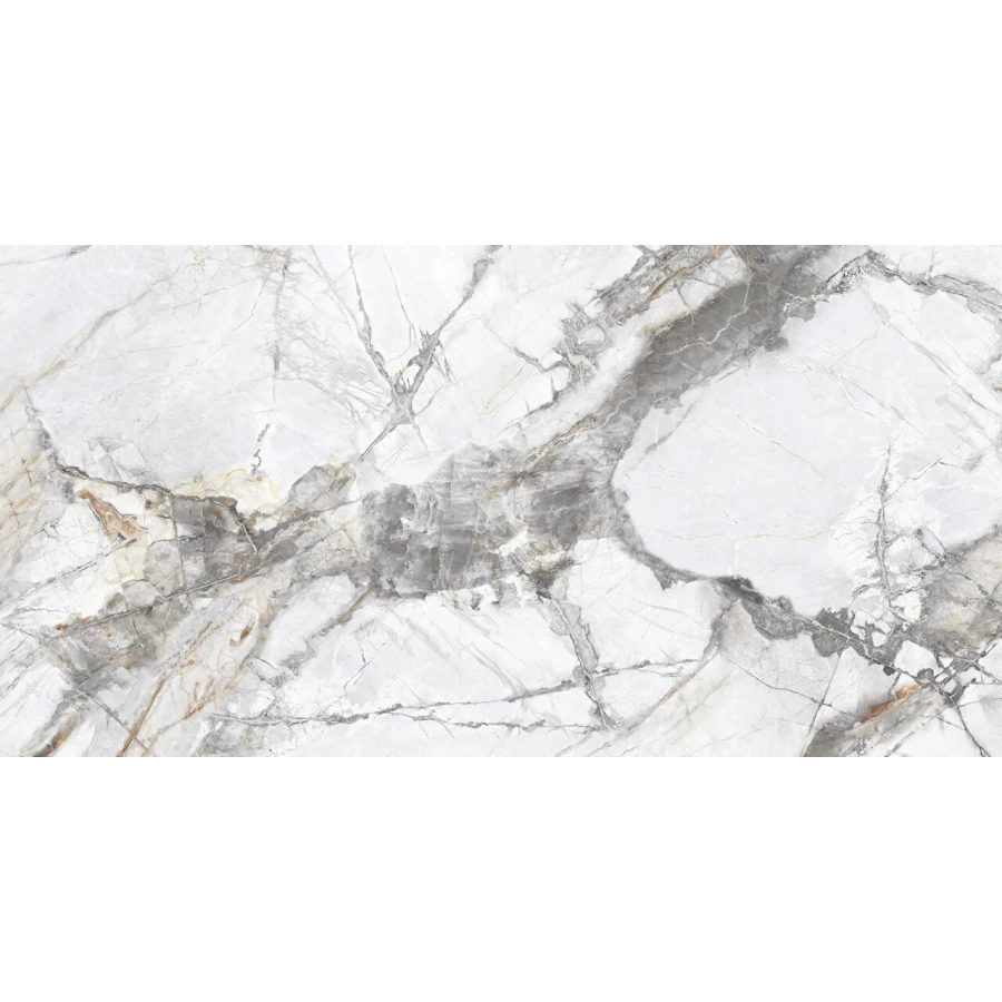 Керамогранит Planet Ceramics UKYF 6234 глянцевый с золотом белый 120х60 см