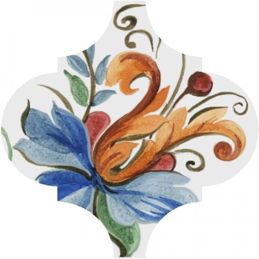 Плитка настенная Kerama Marazzi Арабески Тоскана 4 Декор глянцевый белый VT/A580/65000 6,5x6,5 см