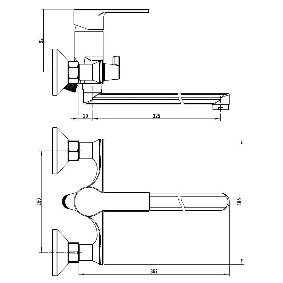Смеситель Voda Raft для ванны хром RF31
