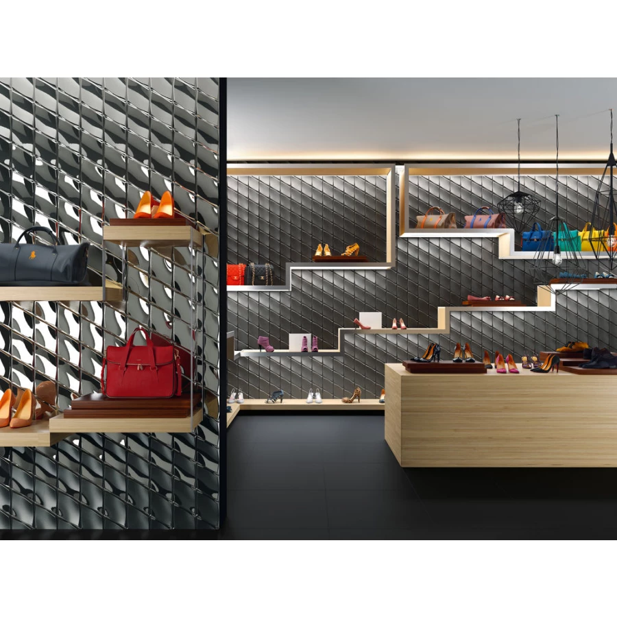 Плитка настенная ZYX Evoke Diamond Area Silver Glossy 218345 25.9х15 см