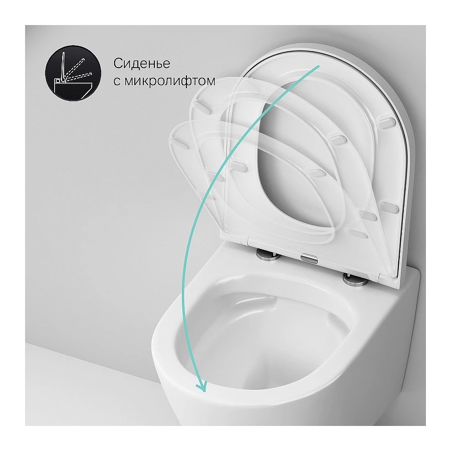 Унитаз подвесной Am Pm Sense FlashClean с сиденьем микролифт C741701SC