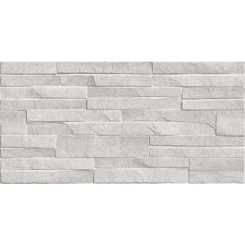 Плитка настенная Alma Ceramica Discover рельефная глянцевая серая TWU2550DCV14 50х24,9 см