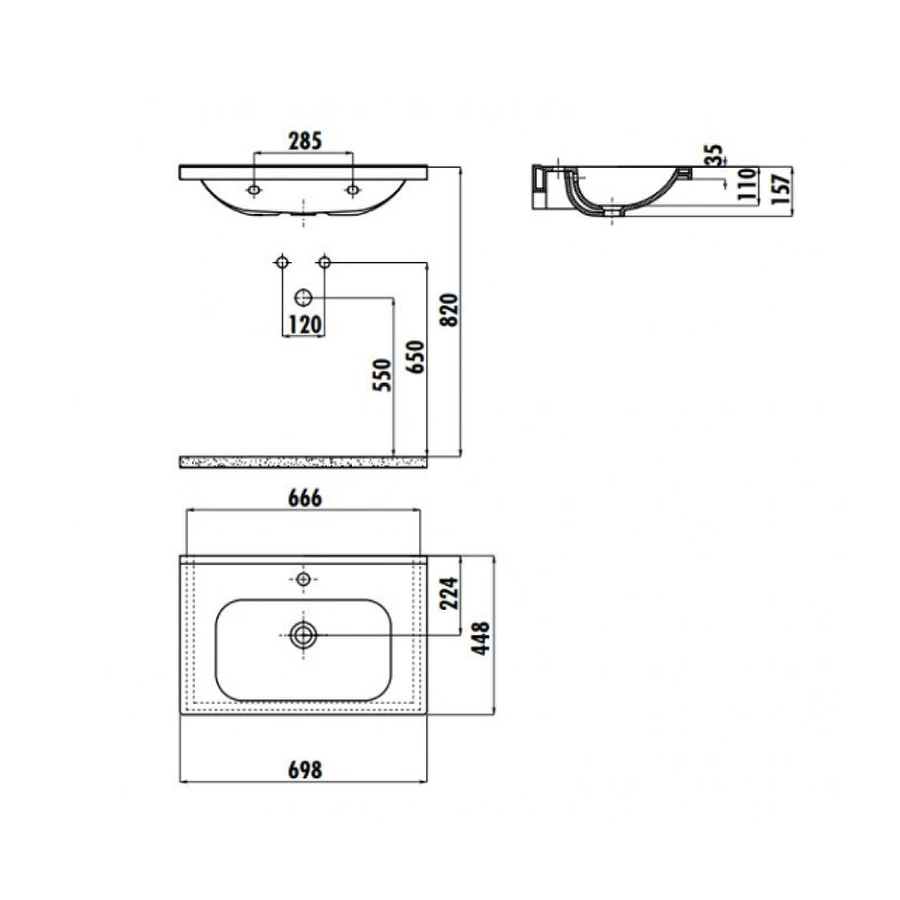 Раковина мебельная Creavit Ideal цвет белый ID070-00CB00E-0000 70х45 см