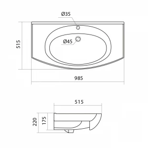 Умывальник Santek Энигма 1.WH20.7.777 100 см