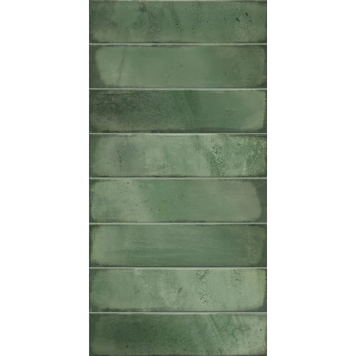 Плитка настенная Azori Bricks Green глянцевая зеленая 00-00109498 63х31,5 см