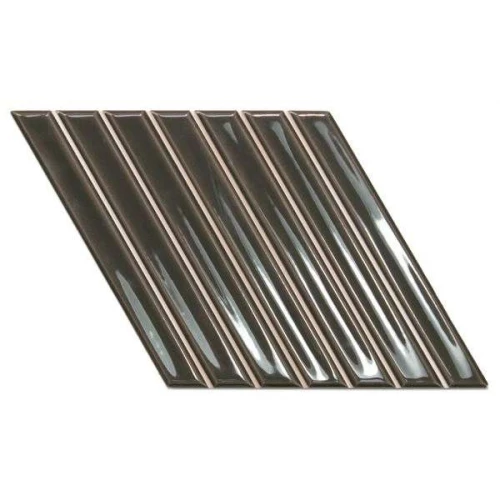 Плитка настенная WOW Spike Bars A Ebony глянцевая черная 135017 25,9х15 см