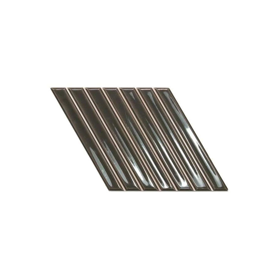 Плитка настенная WOW Spike Bars A Ebony глянцевая черная 135017 25,9х15 см