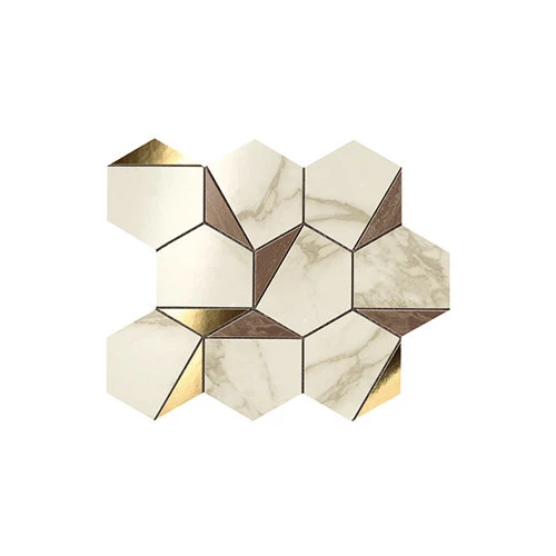 Мозаика Atlas Concorde Marvel Edge Gold Hex Brown Calacatta 25,1x29 