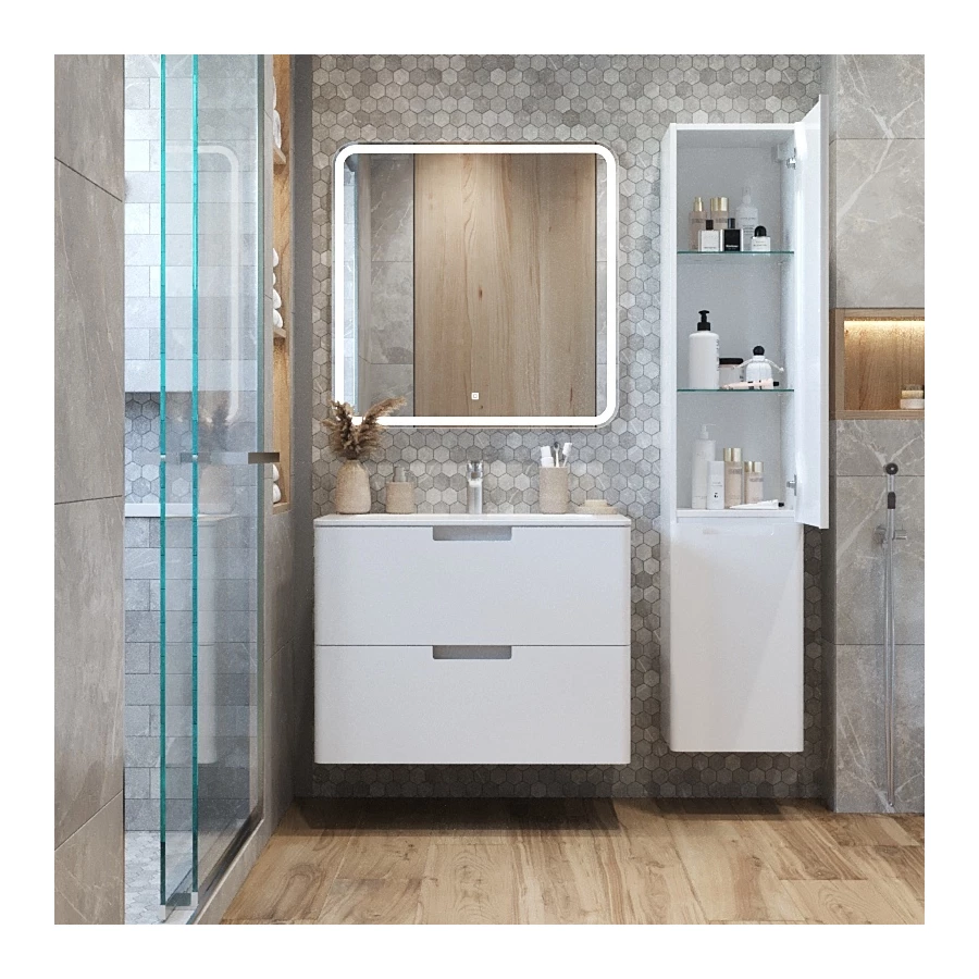 Тумба с раковиной Creto Bravo White 22-BrW100 100 см