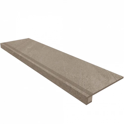 Комплект Ступень Estima Габбро / Gabbro GB02 прямоугольный бортик без насечек Подступенок 14,5x120 матовая серо-бежевая 73578 120х33 см