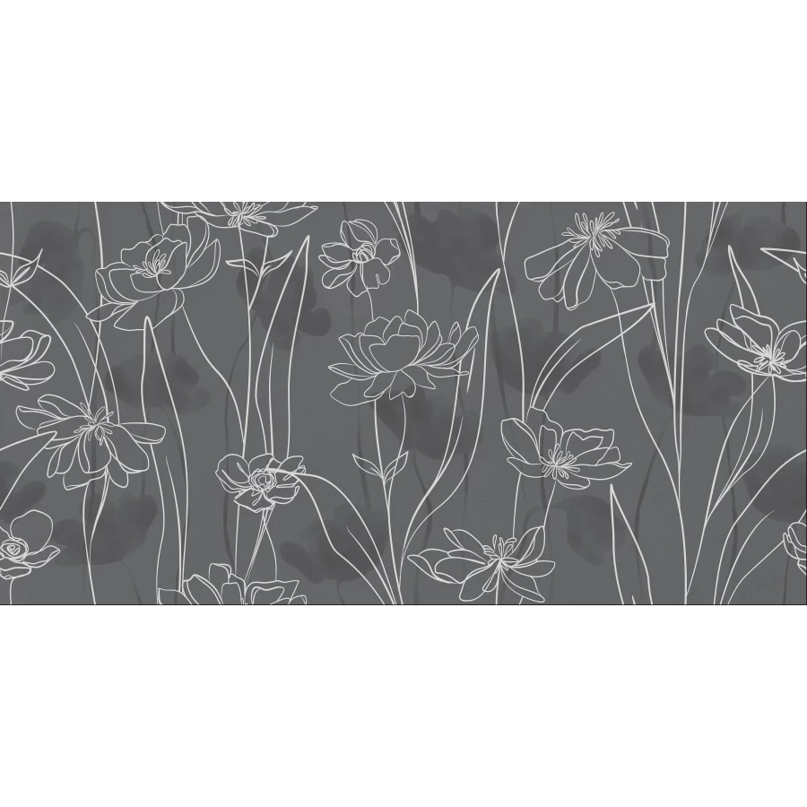 Керамогранит Meissen Keramik Floresta цветы серый ректификат 17552 120х60 см