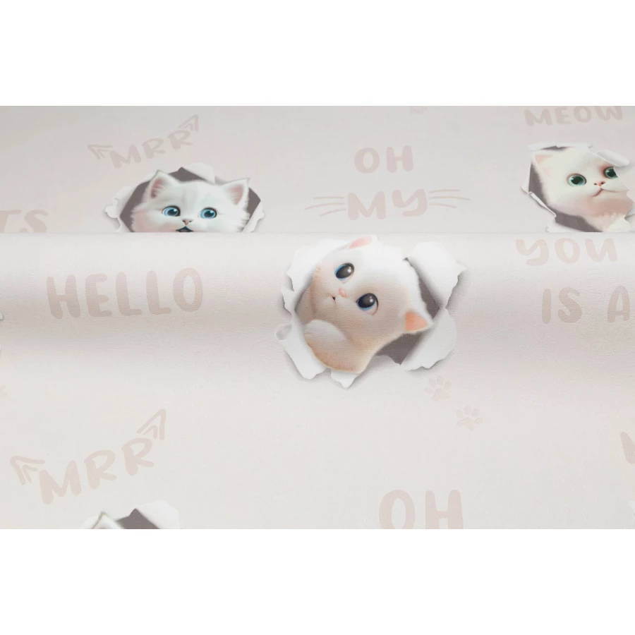 Обои флизелиновые Palitra Home 3D Cats Бежевый HC72285-12 1,06х10,05 м