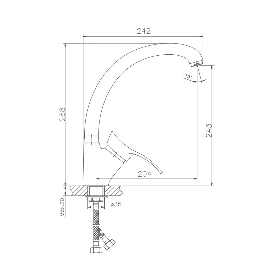 Смеситель для кухни Haiba HB4101-2