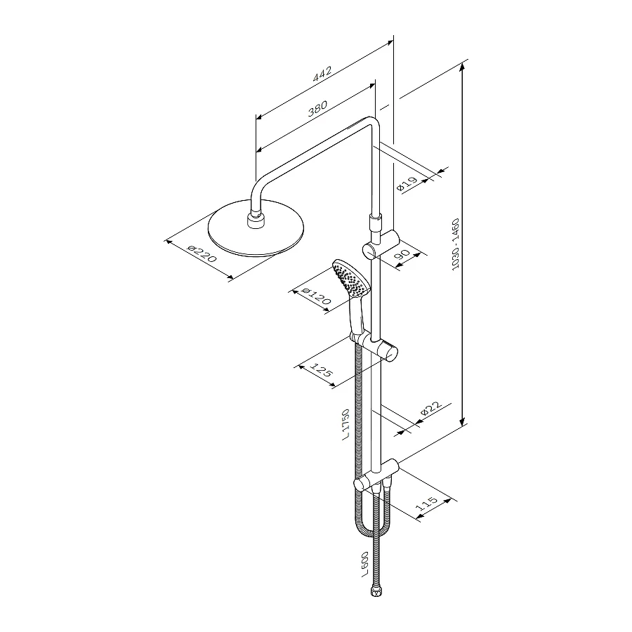 Душевая система Am Pm Gem ShowerSpot F0790000