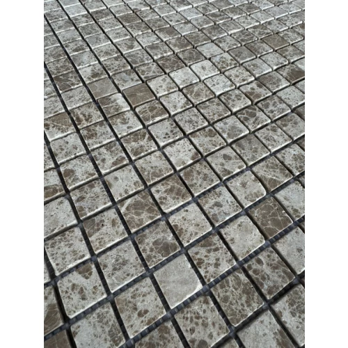 Мозаика Pixel mosaic Мрамор Light Emperador чип 23x23 матовая серая PIX 802 30,5х30,5 см