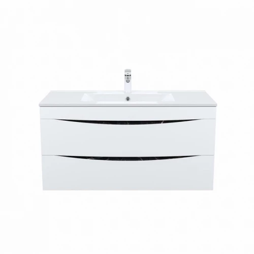 Тумба с умывальником Iddis Cloud подвесная белая черный мрамор CLO10B0i95K 100 см