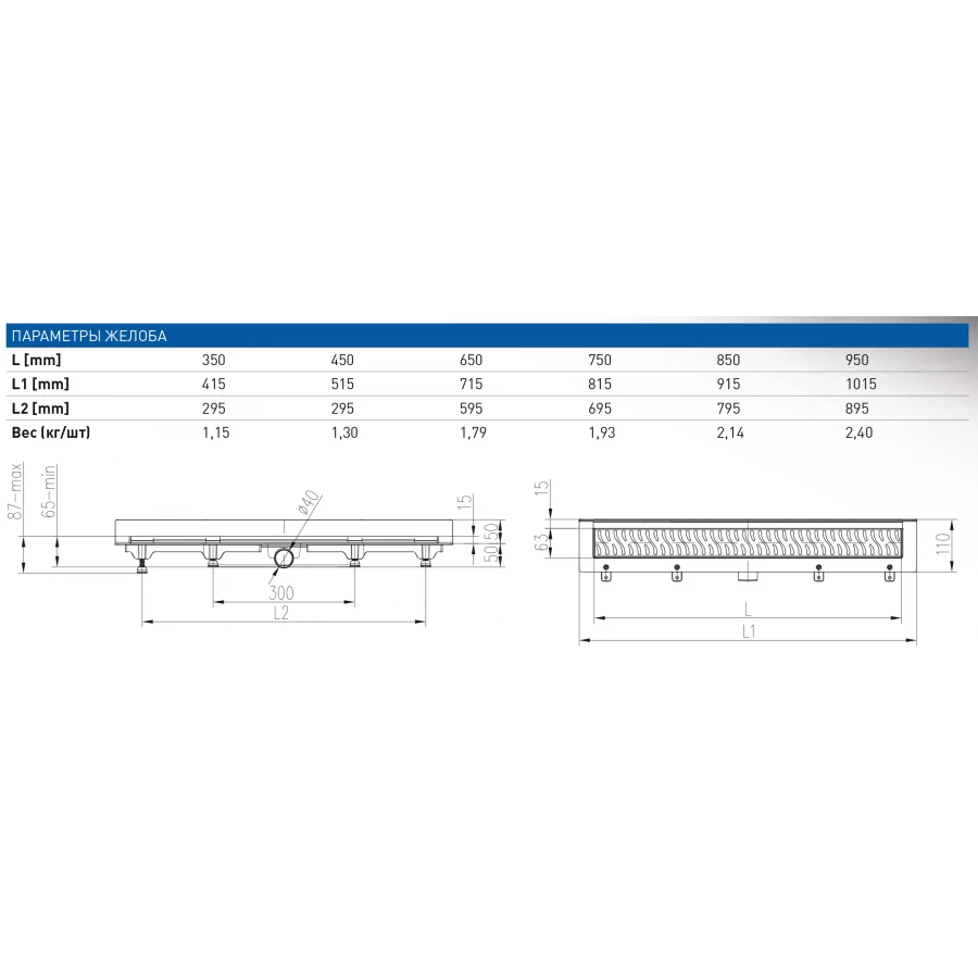 Душевой лоток Creto Quadro с решеткой хром CRE-750 QH-P 75 см