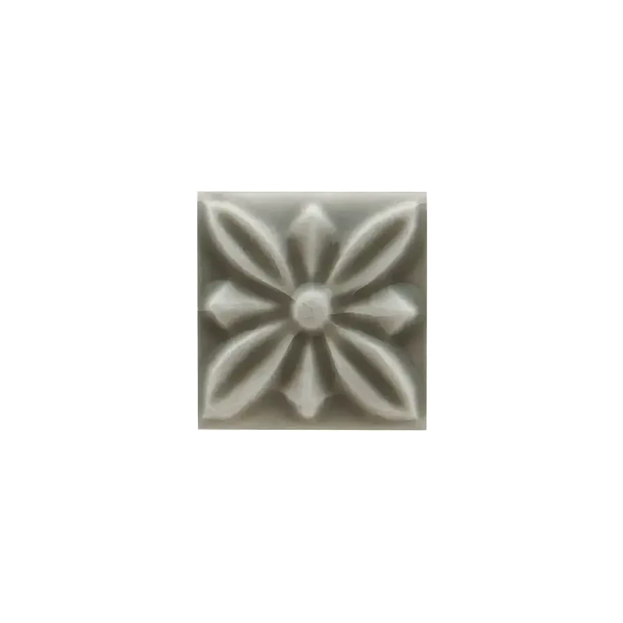 Вставка Adex Studio Taco Relieve Flor №1 Eucalyptus глянцевая оливковая ADST4056 3х3 см