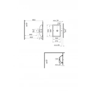 Раковина встраиваемая Vitra S20 снизу цвет белый 7475B003-0618 48 см