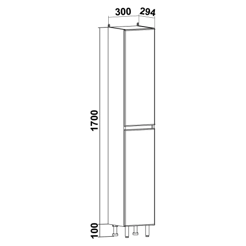 Пенал Runo Лада графит 00-00001167 30x170 см