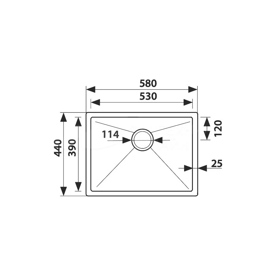 Мойка кухонная Kaiser сталь KSM-5844 58х44 см