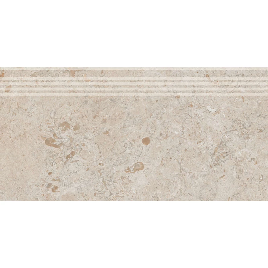 Ступень из керамогранита Kerama Marazzi Про Лаймстоун матовая темно-бежевая DD205420R/GR 60х30 см