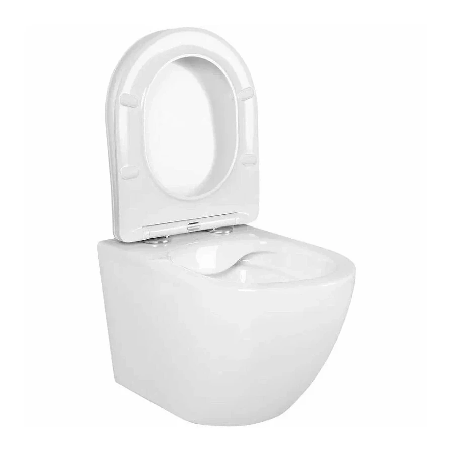 Унитаз-компакт Aquatek Европа подвесной безободковый тонкое сиденье с механизмом плавного закрывания AQ1900-00