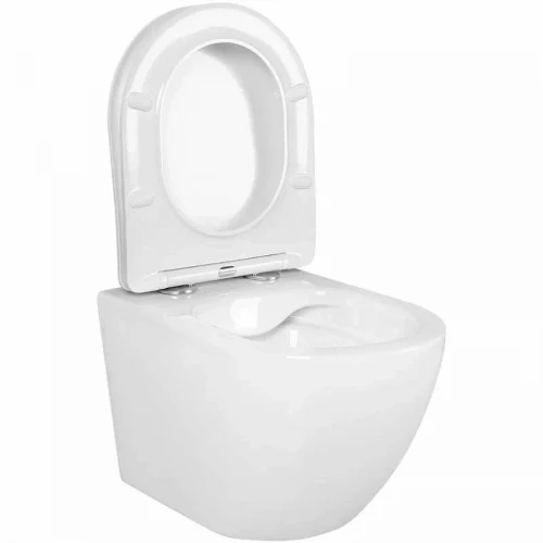 Унитаз-компакт Aquatek Европа подвесной безободковый тонкое сиденье с механизмом плавного закрывания AQ1900-00