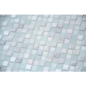 Мозаика из стекла и натурального камня Caramelle Mosaic Mont Blanc белый 30,5x30,5 см
