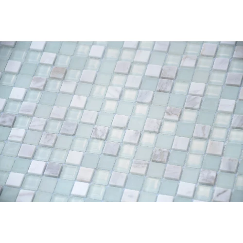 Мозаика из стекла и натурального камня Caramelle Mosaic Mont Blanc белый 30,5x30,5 см