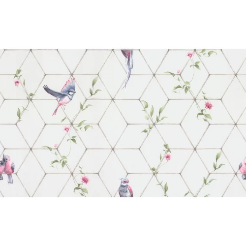 Обои флизелиновые Palitra Trend Birds Top Velvet серые TrendColor TC72063-44 1,06х10,05 м