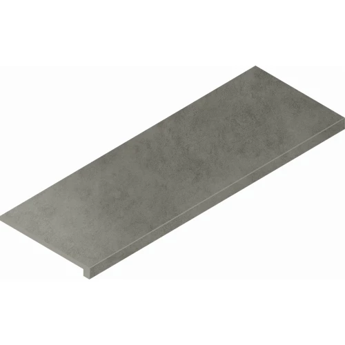 Ступень угловая правая из керамогранита Italon Форум Вэйв Айрон матовая серая 620070003088 80х33 см