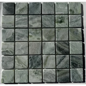 Мозаика Pixel mosaic Мрамор Jet Green чип 48х48 мм сетка Матовая Pix 315 30,5х30,5 см