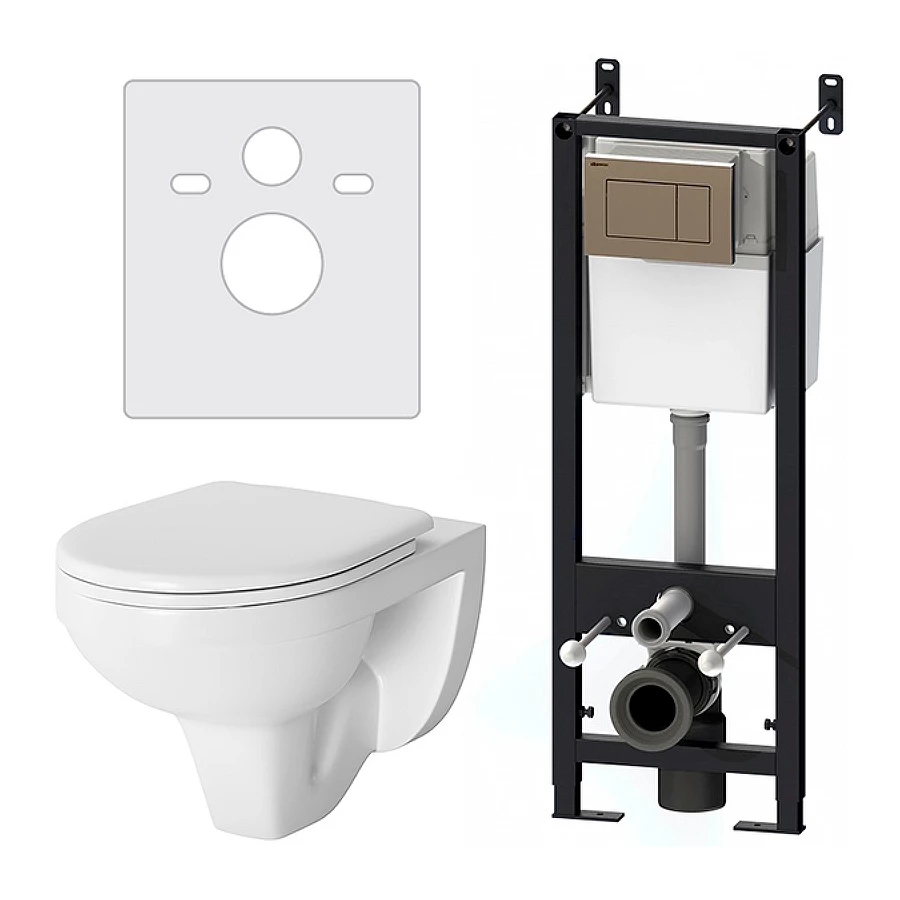 Инсталляция с подвесным унитазом Damixa Jupiter с сиденьем микролифт и клавишей DX77.IS10151.1738