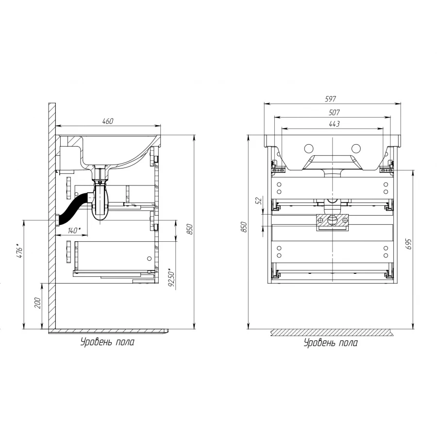 Тумба Briz Chicago Т18-60 241 03-18060-15 00 БТН 60 см